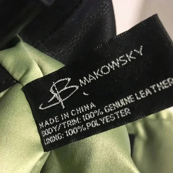 B. Makowsky Black leather satchel handbag - Picture 4 of 10